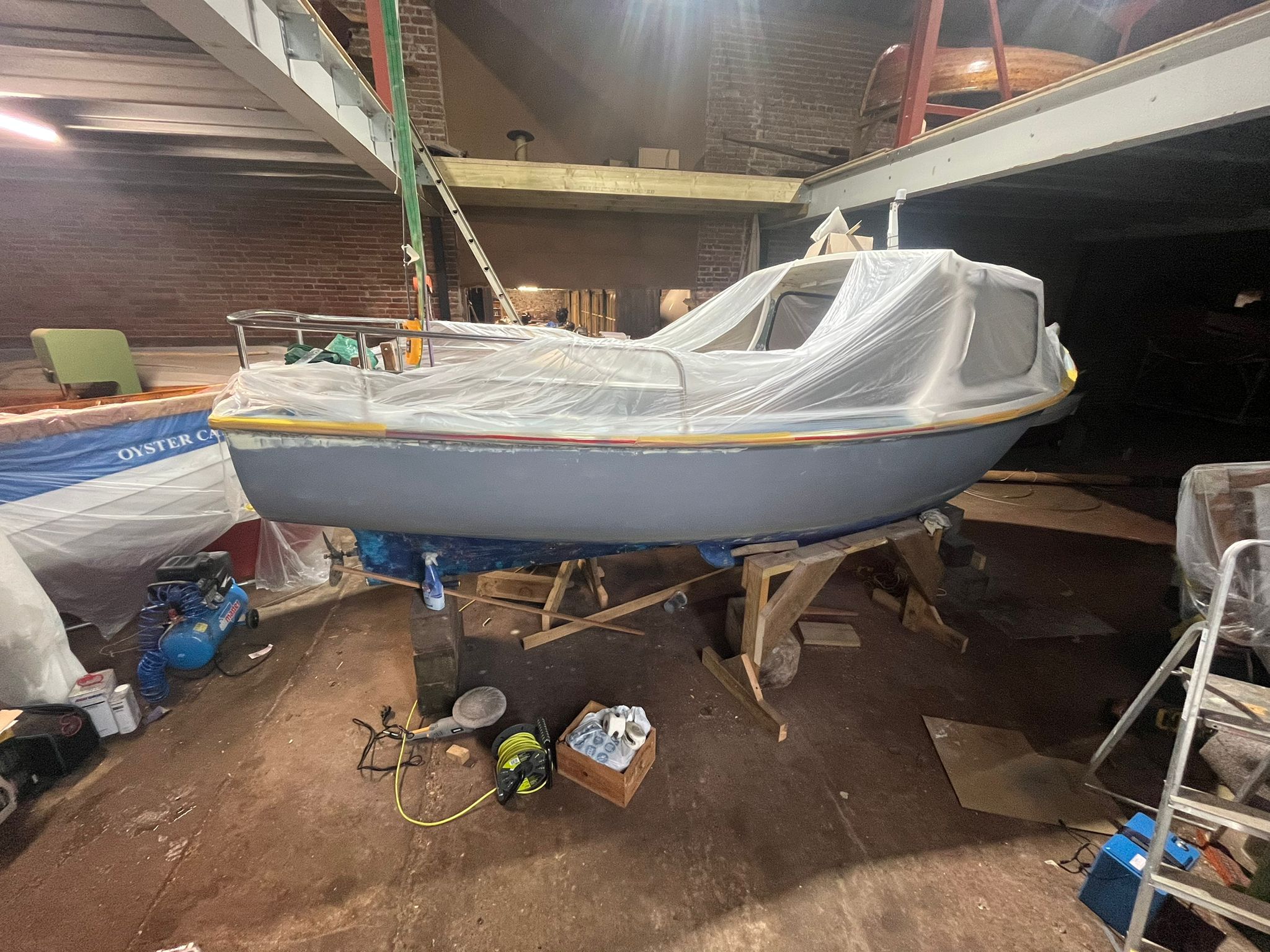 Hull and deck maintenance in progress — Adams Yacht Services