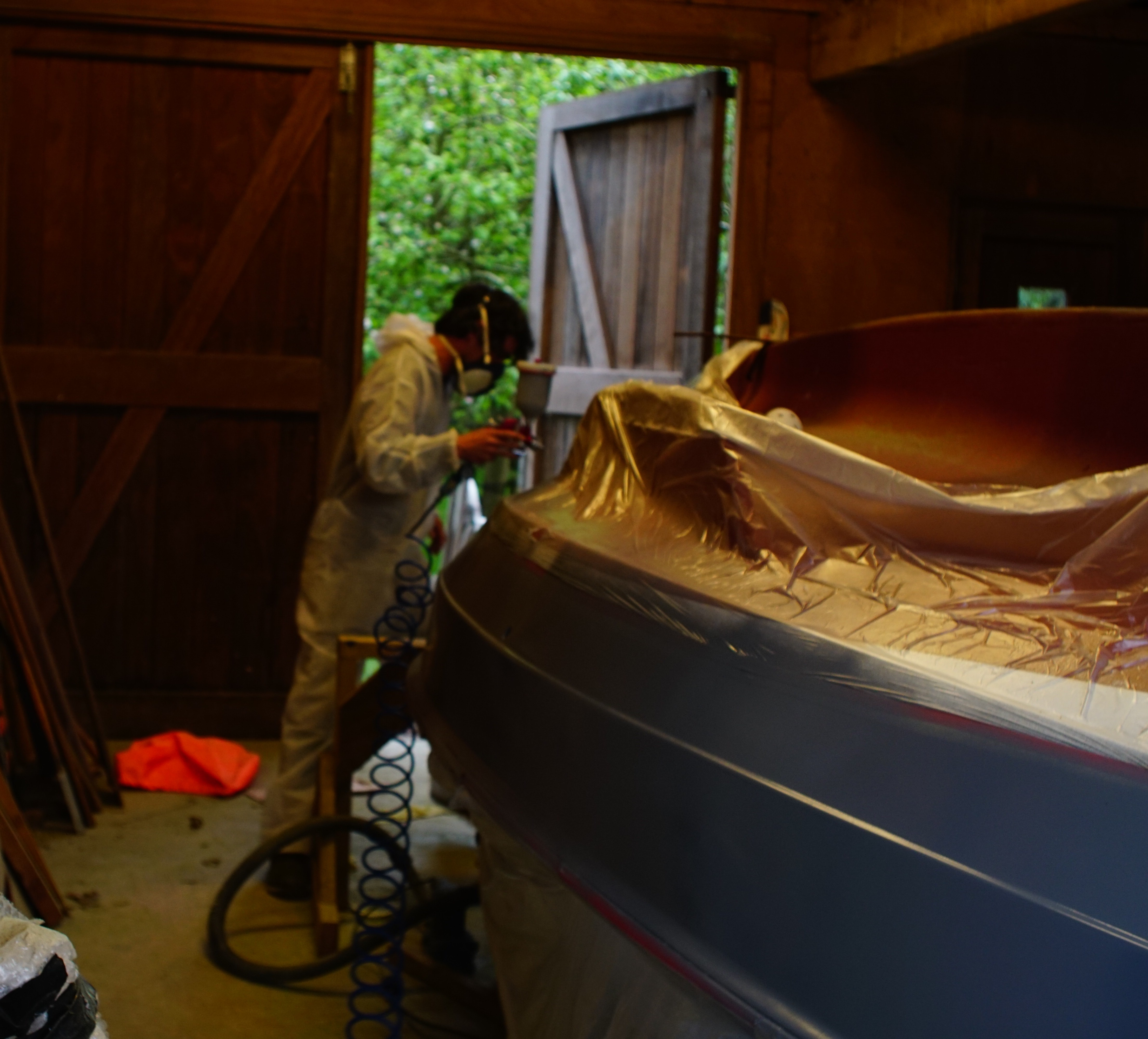 Respraying in progress